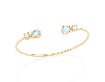 GOLD PLATED BRACELET WITH CRYSTAL AND ZIRCONIA