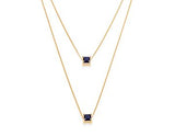 GOLD PLATED CHAIN WITH CRYSTAL DOUBLE NECKELACES