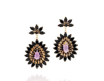 GOLD PLATED EARRING WITH CRYSTAL