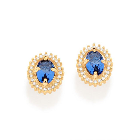 GOLD TOGETHER AGAIN STUD EARRINGS IN BLUE