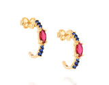 Gold Two Colors Huggie Earring